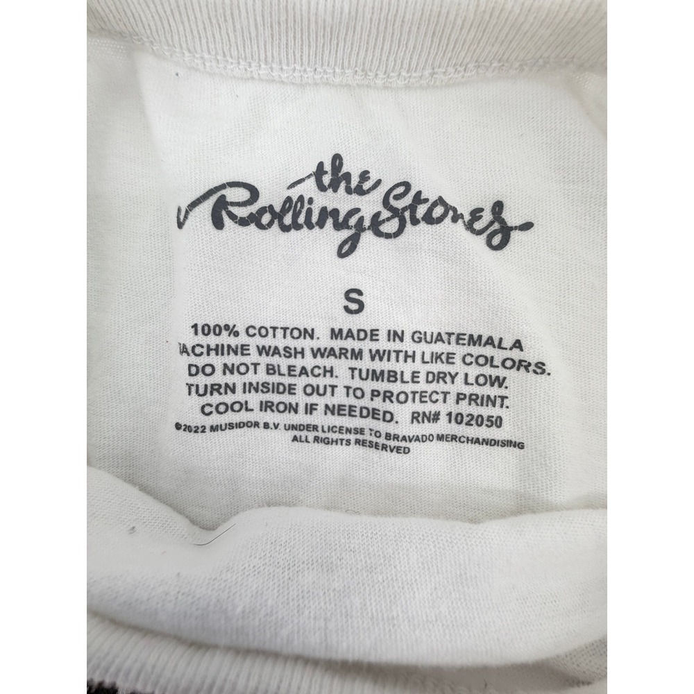 The Rolling Stones Graphic Cropped T-Shirt White Red Tongue Logo Small - Picture 2 of 5